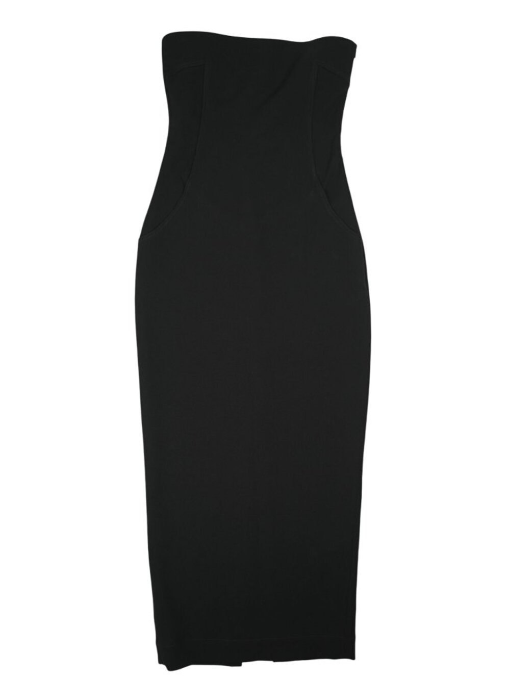 Paris Georgia Audrey Strapless Satin Maxi Dress in Black